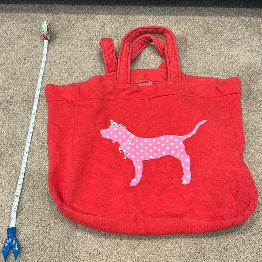 PINK Victoria’s Secret sweatshirt tote bag in red